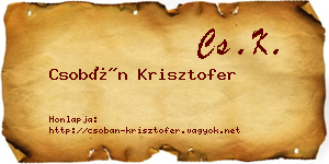 Csobán Krisztofer névjegykártya