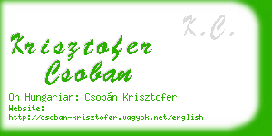 krisztofer csoban business card